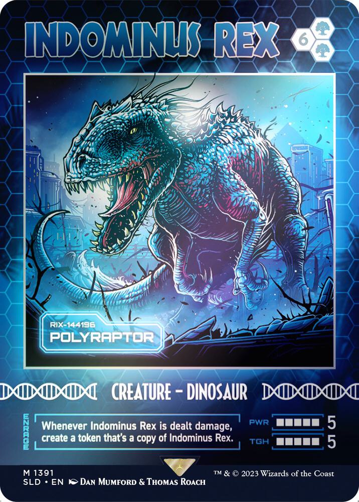 Indominus Rex - Polyraptor (Rainbow Foil) (1391) [Secret Lair Drop] [Borderless]