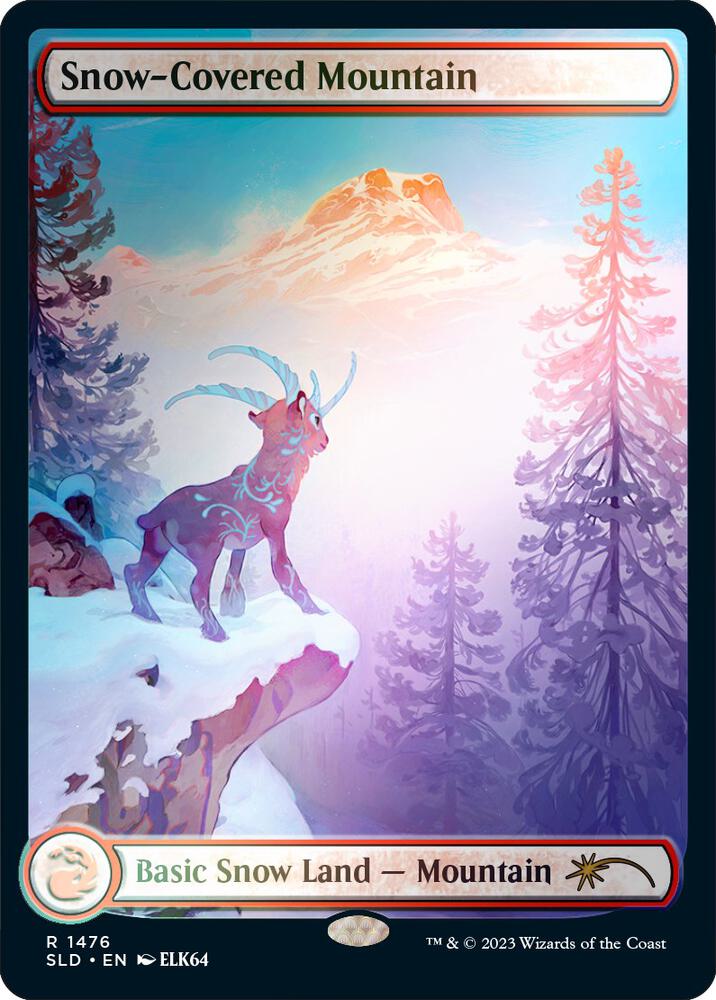 Snow-Covered Mountain (1476) (Rainbow Foil) [Secret Lair Drop] [Full Art]