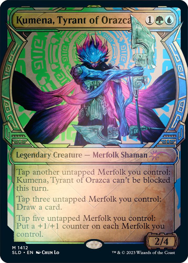 Kumena, Tyrant of Orazca (Rainbow Foil) (1412) [Secret Lair Drop] [Showcase]