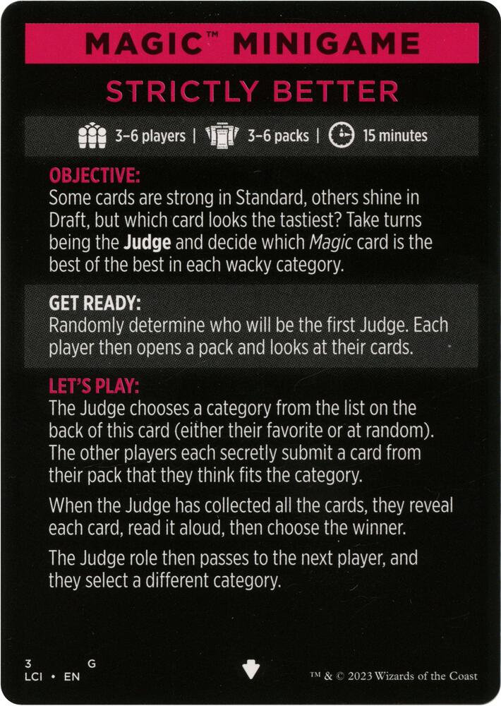Magic Minigame: Strictly Better (3) [The Lost Caverns of Ixalan]