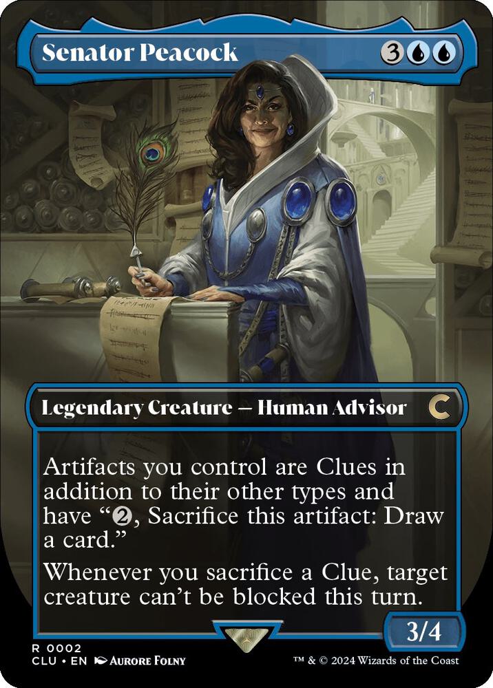 Senator Peacock (Borderless) (2) [Ravnica: Clue Edition] [Borderless]