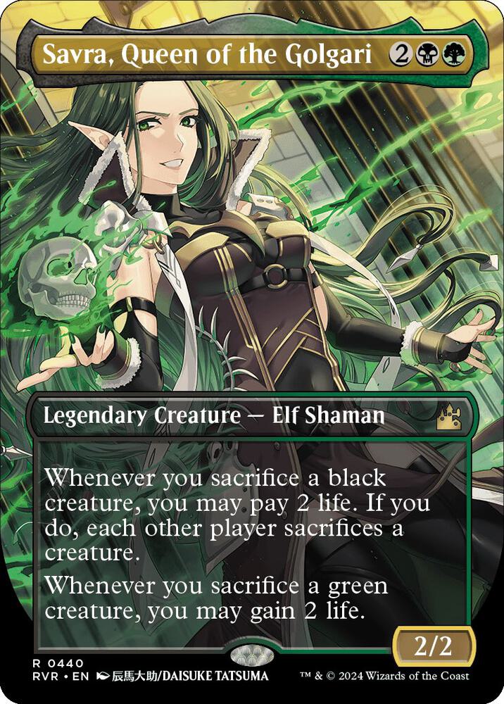Savra, Queen of the Golgari (Anime Borderless) (440) [Ravnica Remastered] [Borderless]