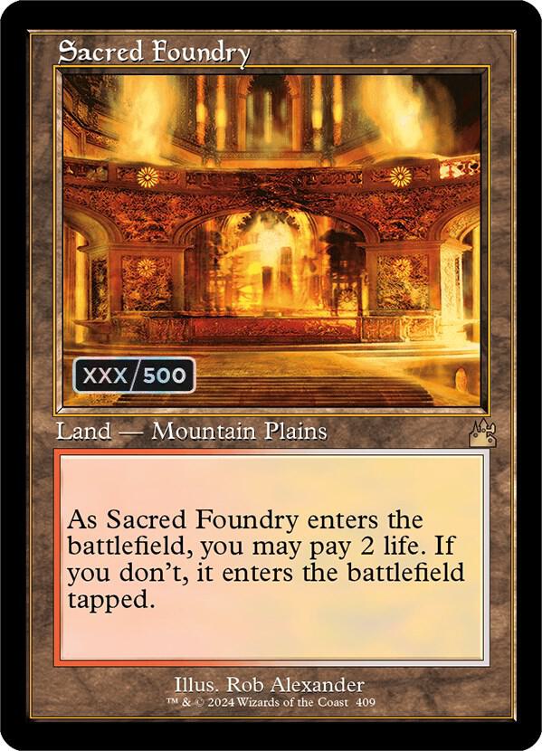 Sacred Foundry (Retro Frame) (Serial Numbered) (409) [Ravnica Remastered]