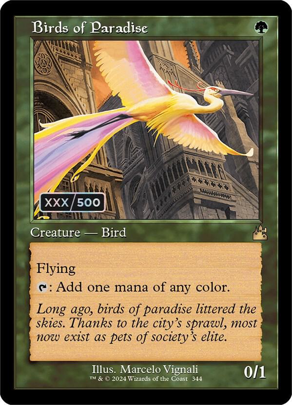 Birds of Paradise (Retro Frame) (Serial Numbered) (344) [Ravnica Remastered]