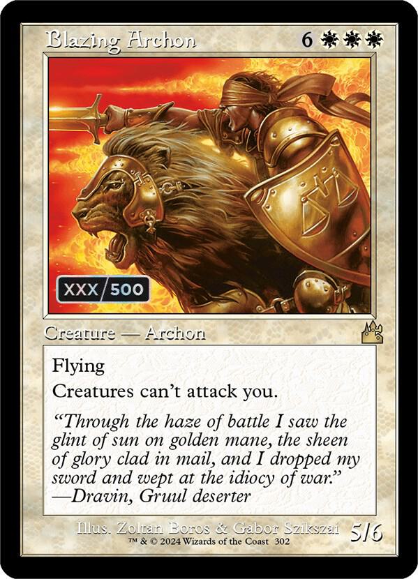 Blazing Archon (Retro Frame) (Serial Numbered) (302) [Ravnica Remastered]