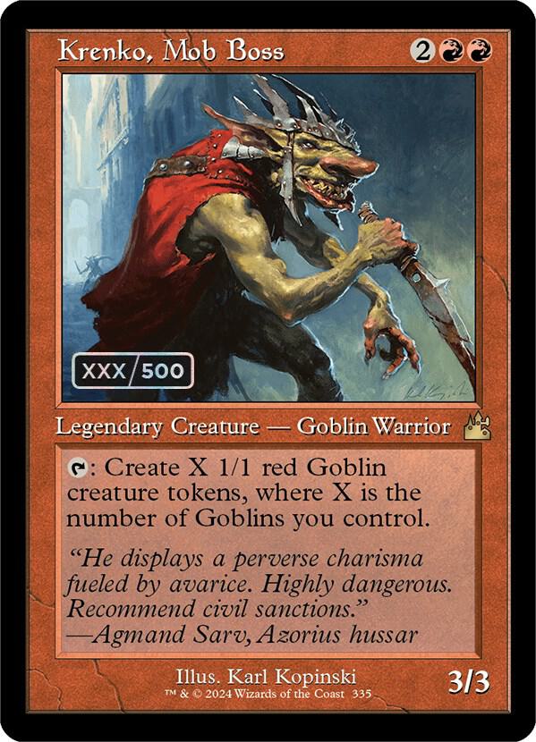 Krenko, Mob Boss (Retro Frame) (Serial Numbered) (335) [Ravnica Remastered]