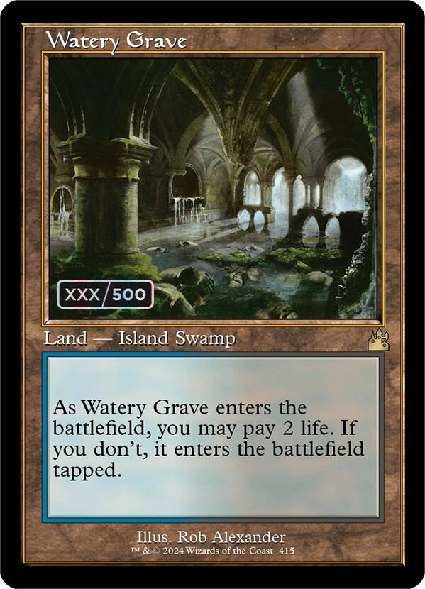 Watery Grave (Retro Frame) (Serial Numbered) (415) [Ravnica Remastered]