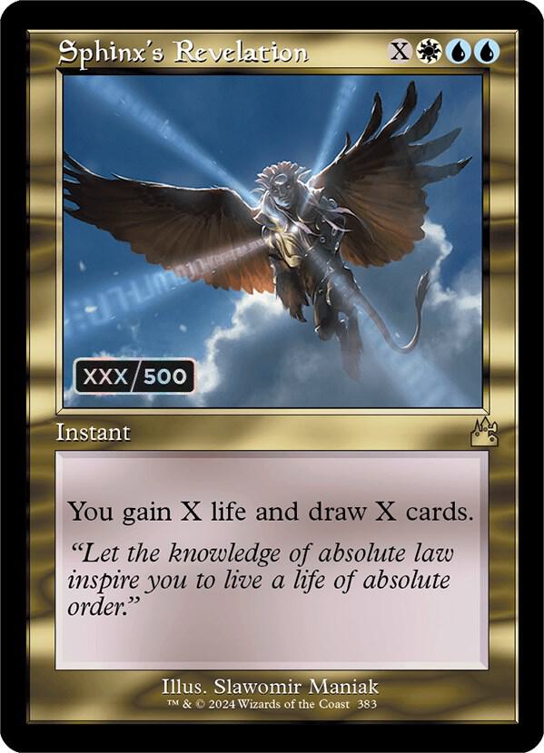 Sphinx's Revelation (Retro Frame) (Serial Numbered) (383) [Ravnica Remastered]