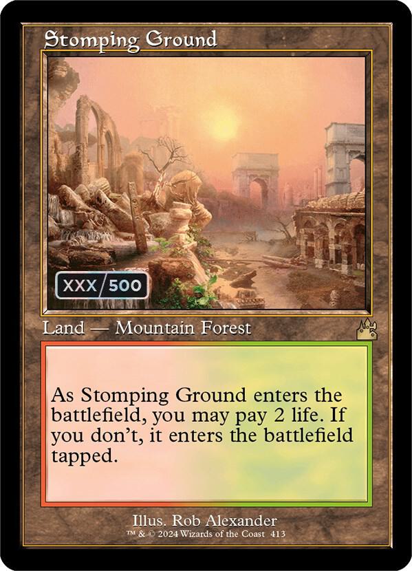 Stomping Ground (Retro Frame) (Serial Numbered) (413) [Ravnica Remastered]