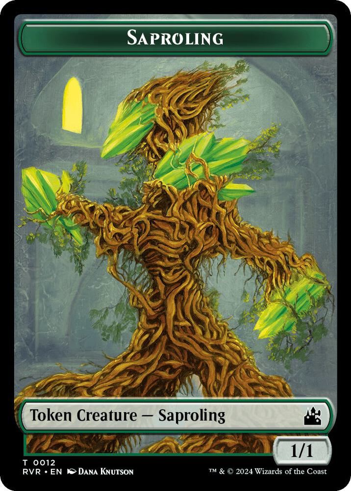 Saproling // Rhino Double-Sided Token (12 // 11) [Ravnica Remastered]