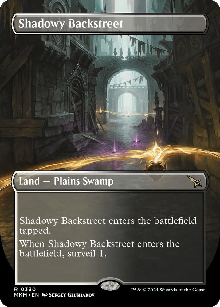 Shadowy Backstreet (Borderless) (330) [Murders at Karlov Manor] [Borderless]
