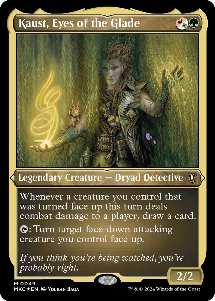 Kaust, Eyes of the Glade (Display Commander) - Thick Stock (49) [Murders at Karlov Manor Commander]