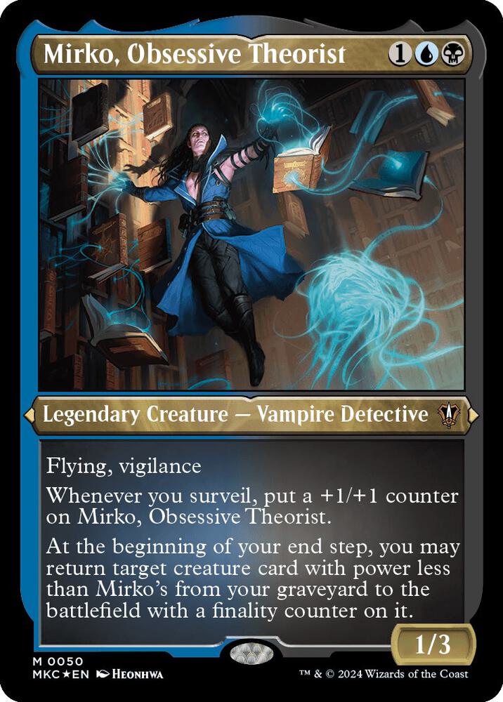 Mirko, Obsessive Theorist (Display Commander) - Thick Stock (50) [Murders at Karlov Manor Commander]