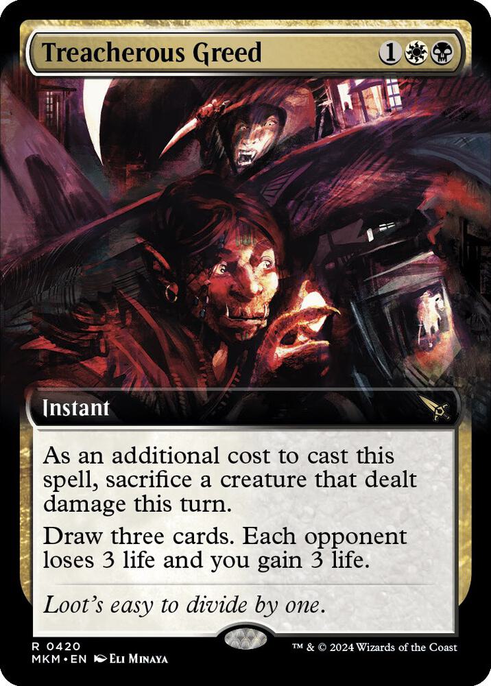 Treacherous Greed (Extended Art) (420) [Murders at Karlov Manor] [Extended Art]