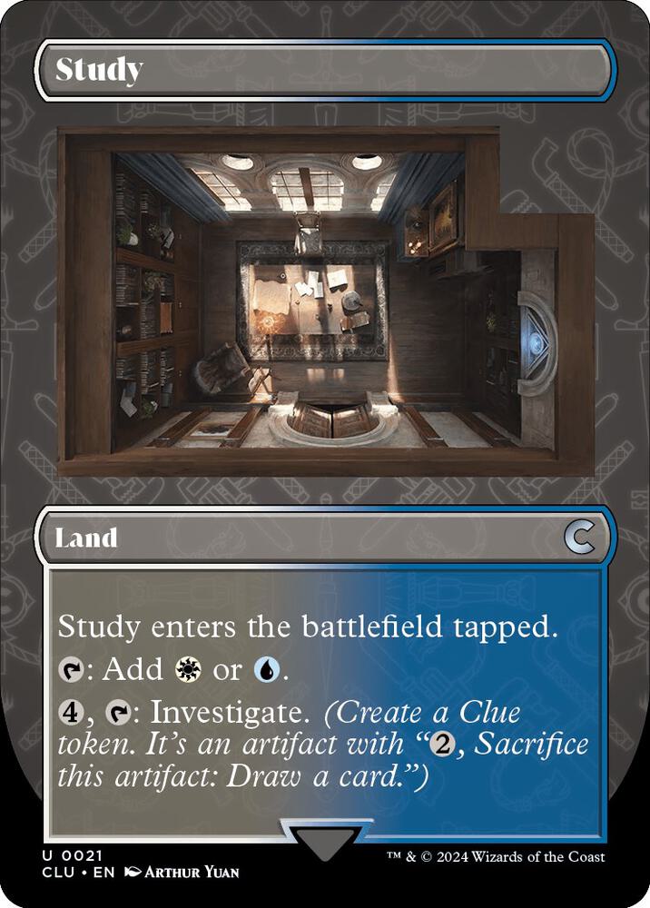 Study (Borderless) (21) [Ravnica: Clue Edition] [Borderless]