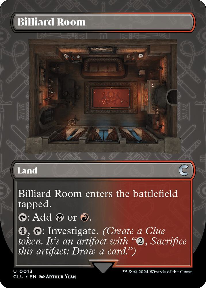 Billiard Room (Borderless) (13) [Ravnica: Clue Edition] [Borderless]