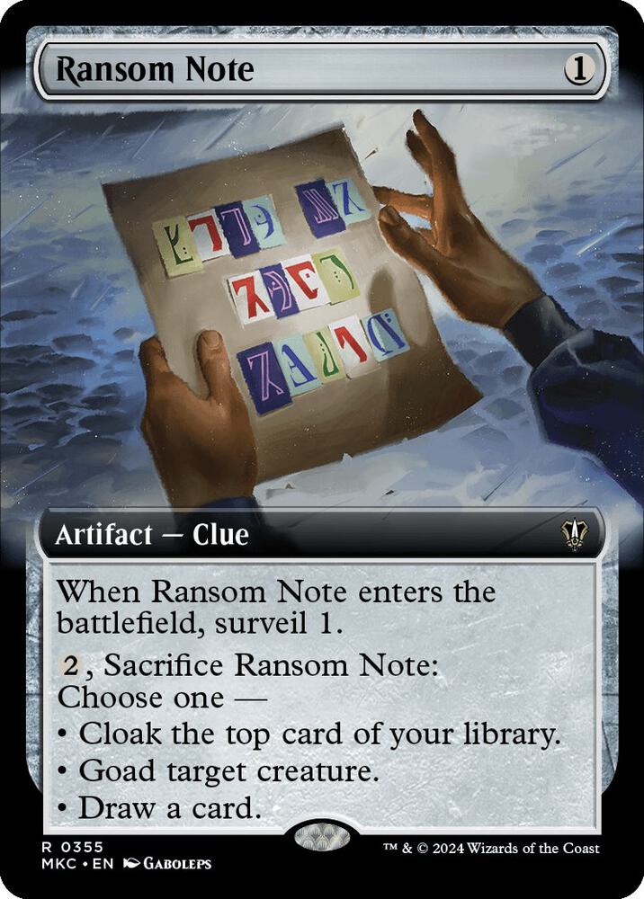 Ransom Note (0355) (Extended Art) [Murders at Karlov Manor Commander] [Extended Art]