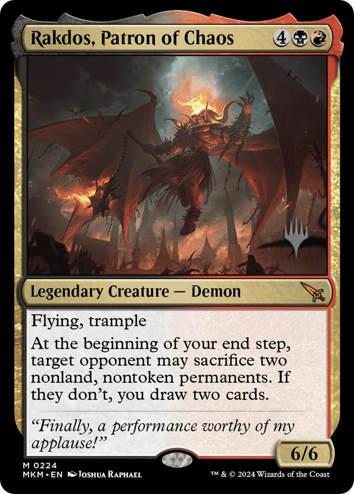 Rakdos, Patron of Chaos (224) [Murders at Karlov Manor Promos]