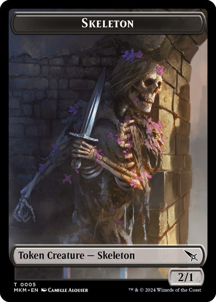 Skeleton Token (5) [Murders at Karlov Manor]