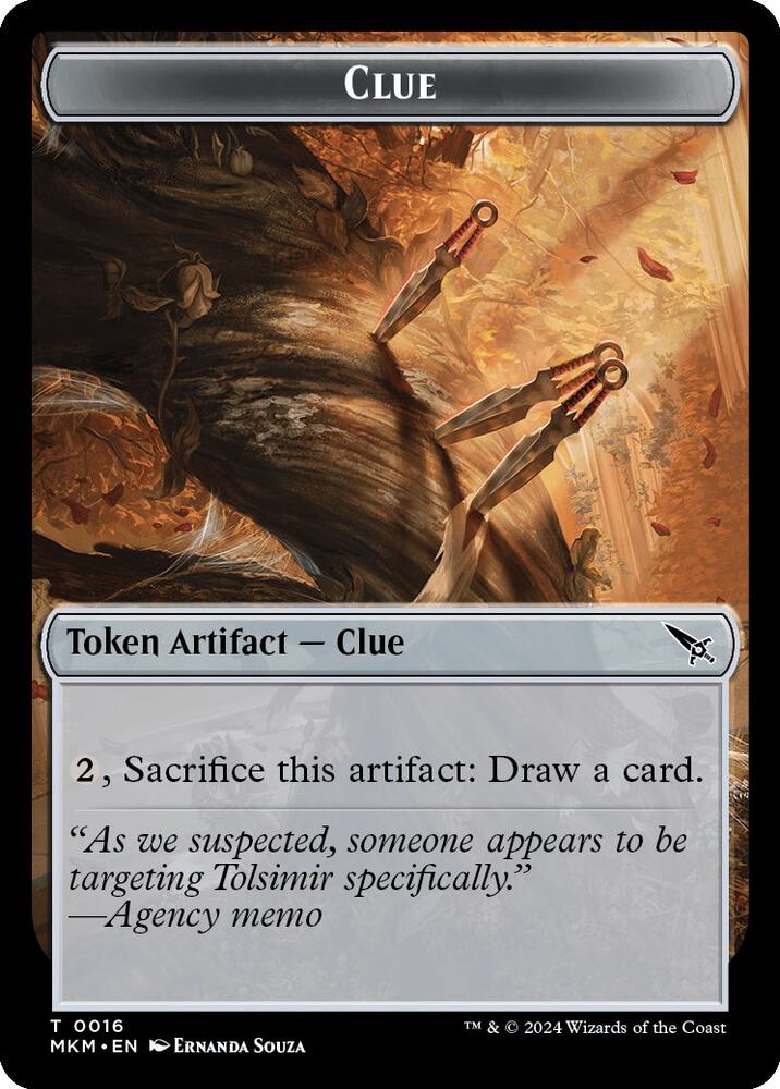 Clue (0016) // A 0043 Double-Sided Token (16 // 43) [Murders at Karlov Manor]