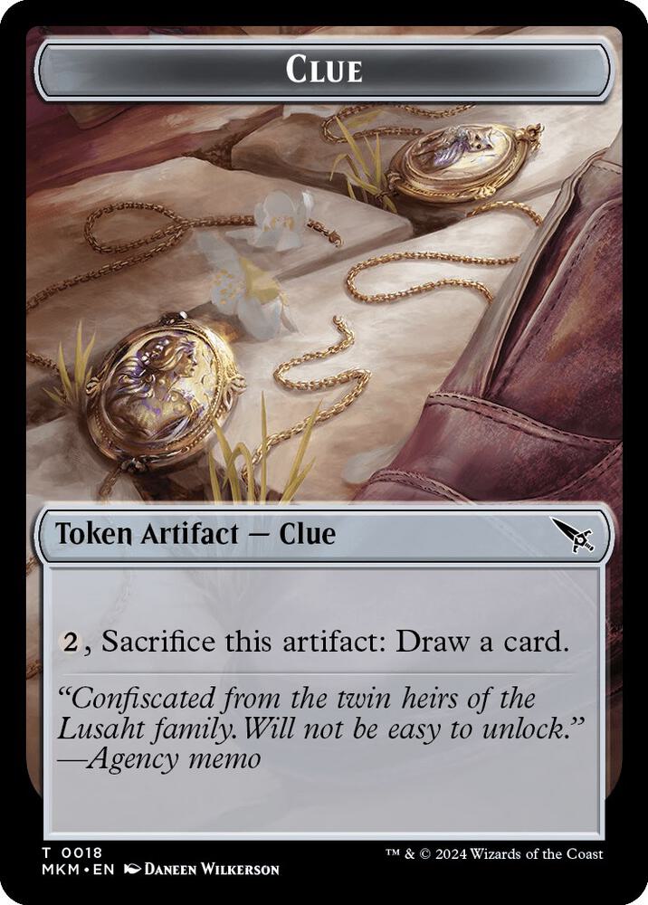 Clue (0018) // A 0045 Double-Sided Token (18 // 45) [Murders at Karlov Manor]