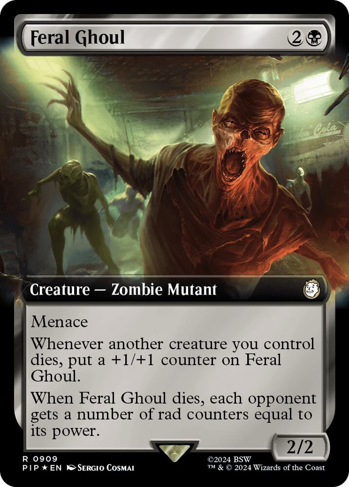 Feral Ghoul (Extended Art) (Surge Foil) (909) [Fallout] [Extended Art]