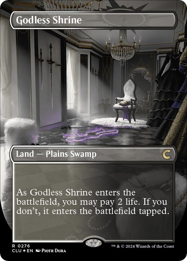 Godless Shrine (Borderless) (276) [Ravnica: Clue Edition] [Borderless]
