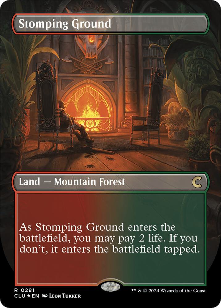 Stomping Ground (Borderless) (281) [Ravnica: Clue Edition] [Borderless]