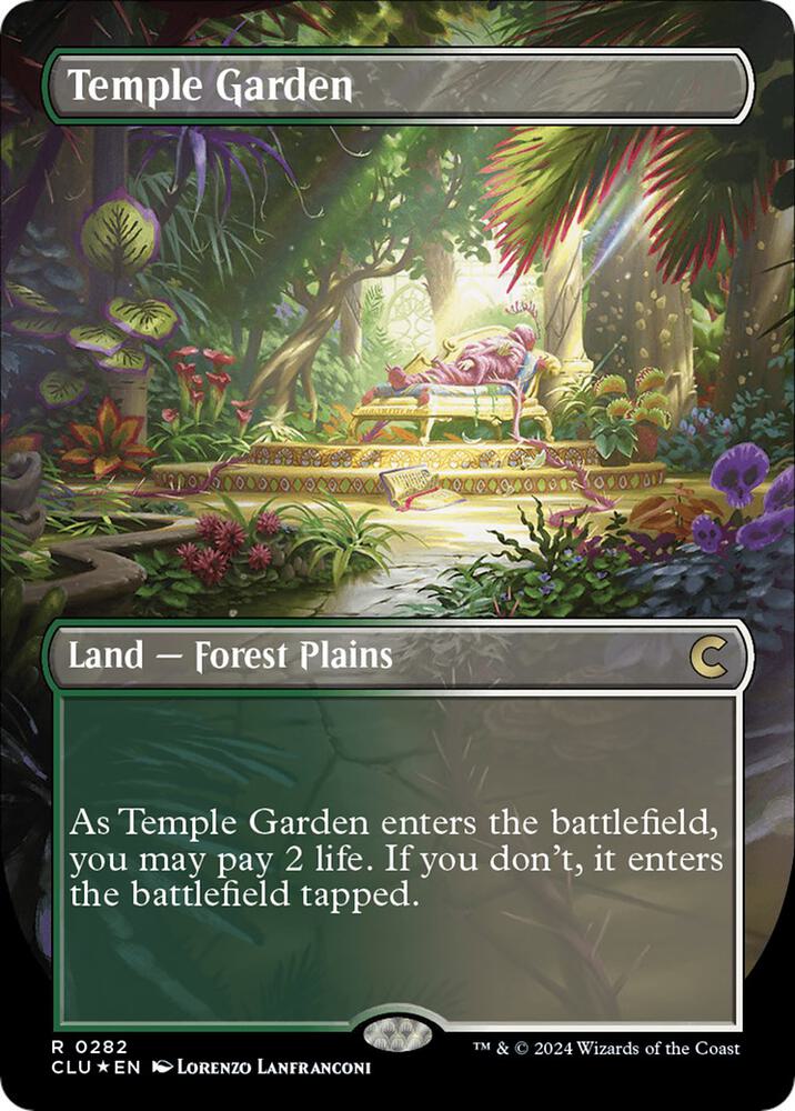 Temple Garden (Borderless) (282) [Ravnica: Clue Edition] [Borderless]