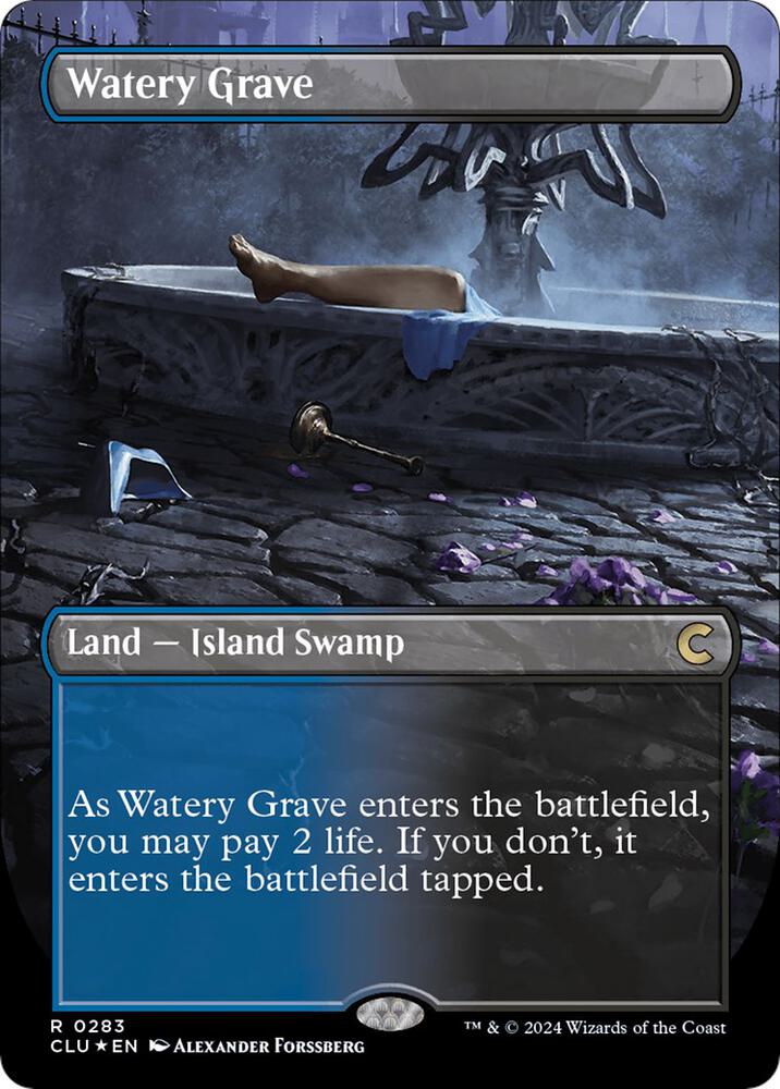 Watery Grave (Borderless) (283) [Ravnica: Clue Edition] [Borderless]