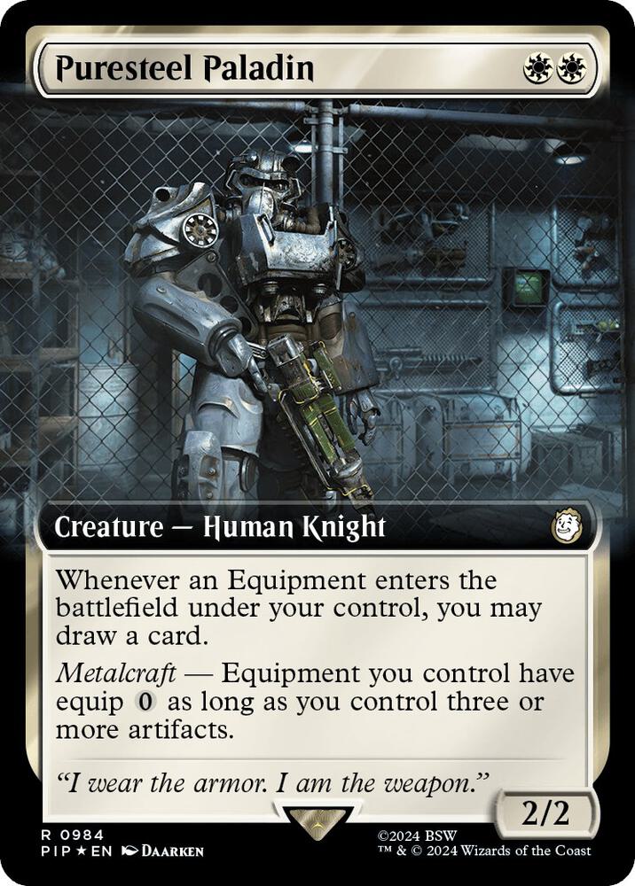 Puresteel Paladin (Extended Art) (Surge Foil) (984) [Fallout] [Extended Art]