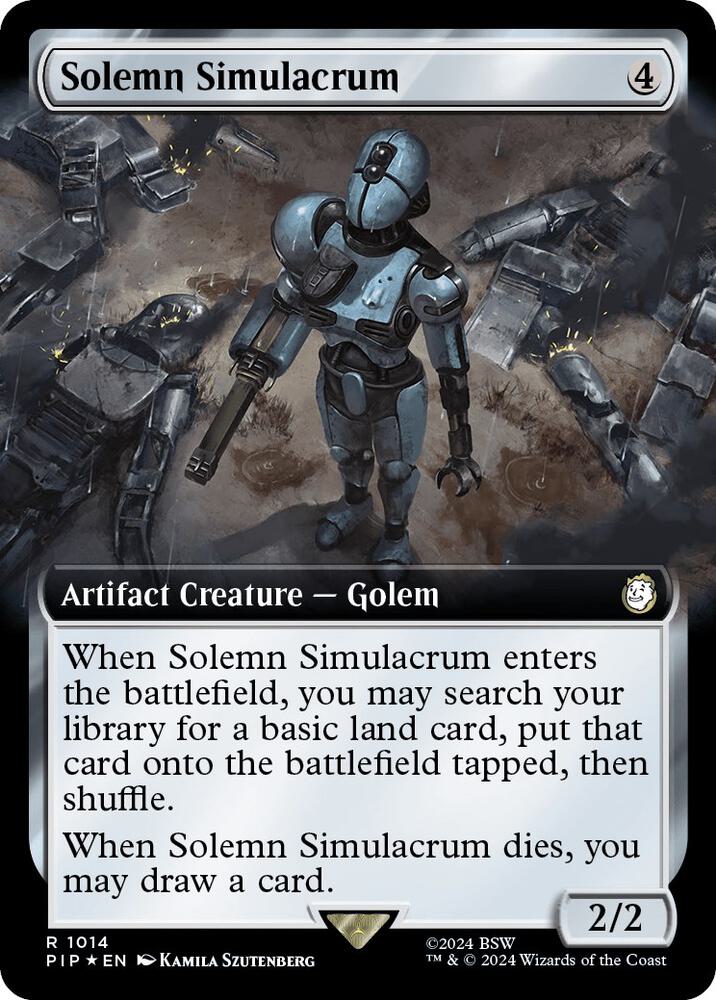 Solemn Simulacrum (Extended Art) (Surge Foil) (1014) [Fallout] [Extended Art]