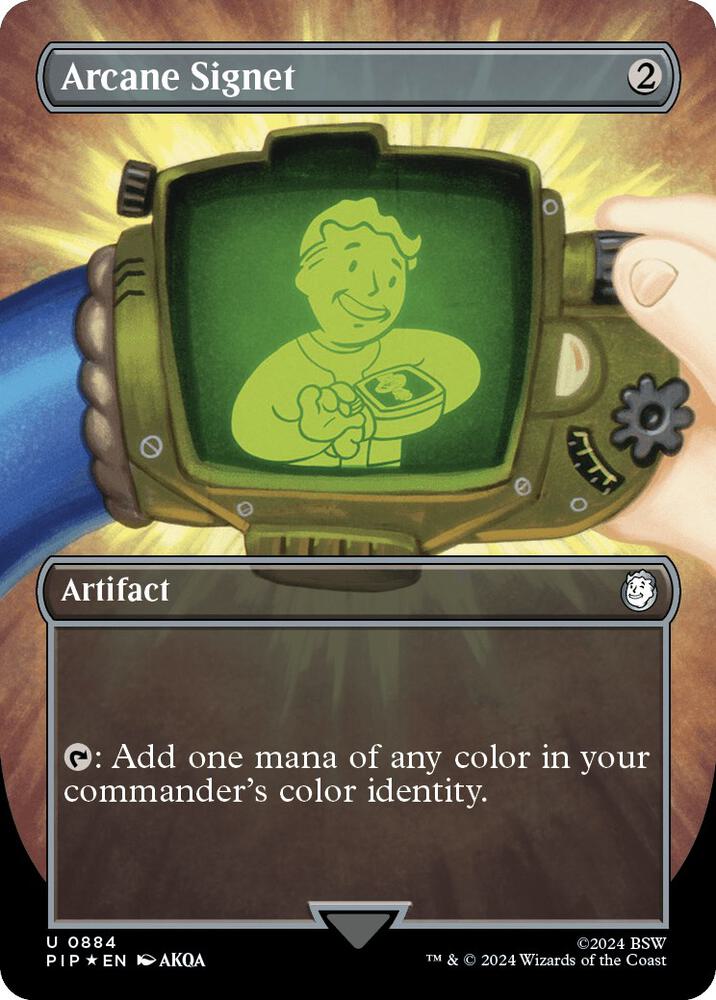 Arcane Signet (Borderless) (Surge Foil) (884) [Fallout] [Borderless]