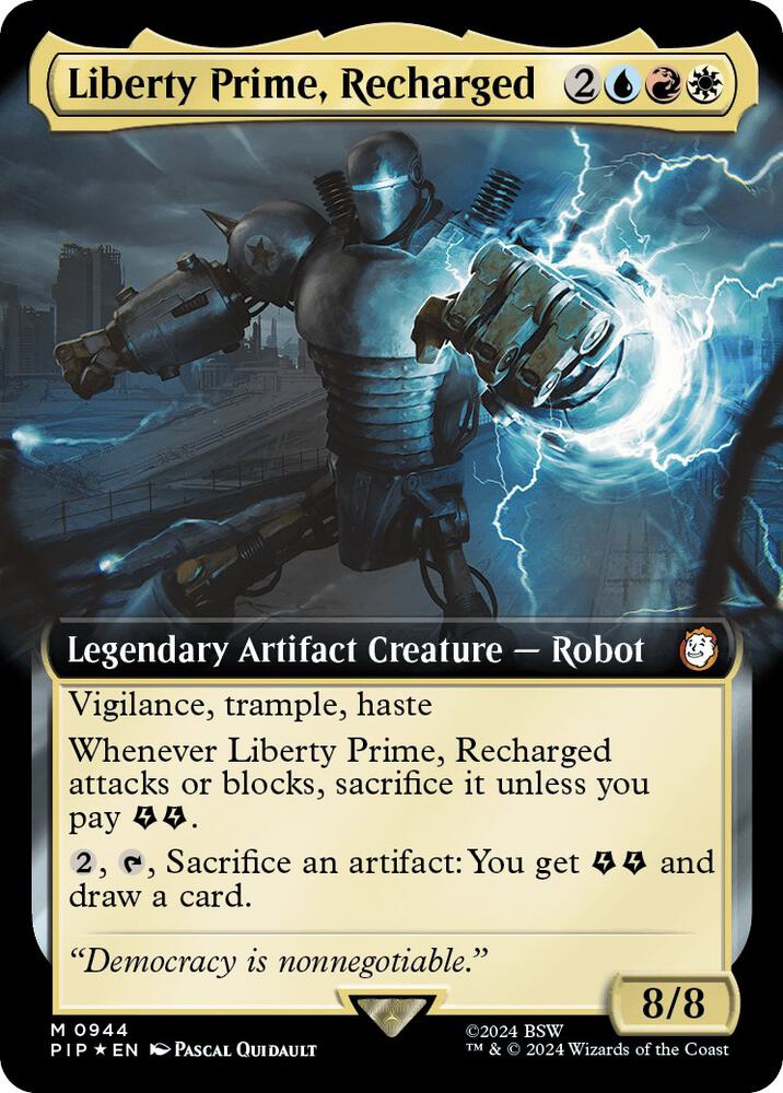 Liberty Prime, Recharged (Extended Art) (Surge Foil) (944) [Fallout] [Extended Art]