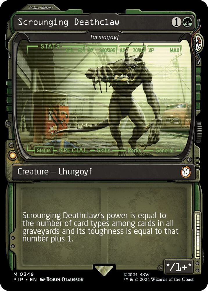 Scrounging Deathclaw - Tarmogoyf (Showcase) (349) [Fallout] [Showcase]
