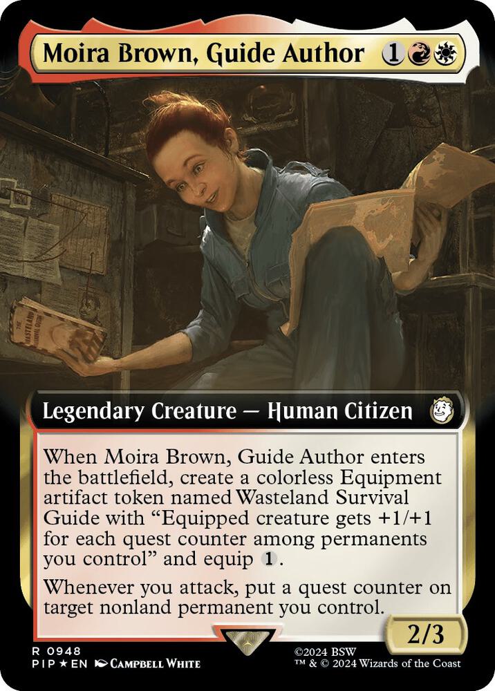 Moira Brown, Guide Author (Extended Art) (Surge Foil) (948) [Fallout] [Extended Art]