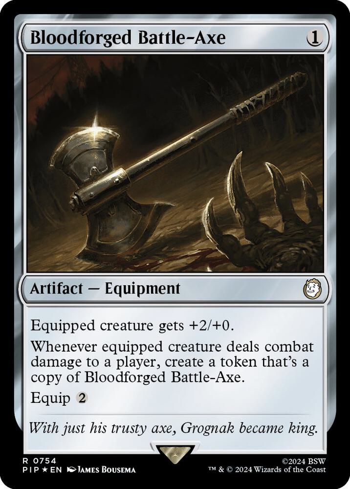 Bloodforged Battle-Axe (Surge Foil) (754) [Fallout]