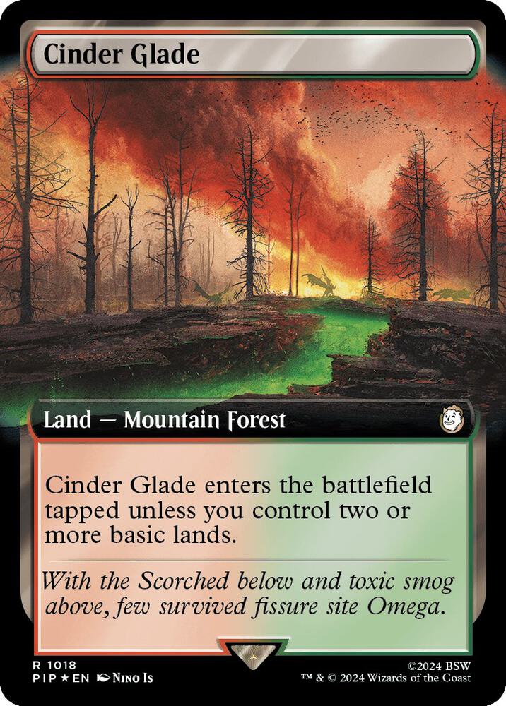 Cinder Glade (Extended Art) (Surge Foil) (1018) [Fallout] [Extended Art]