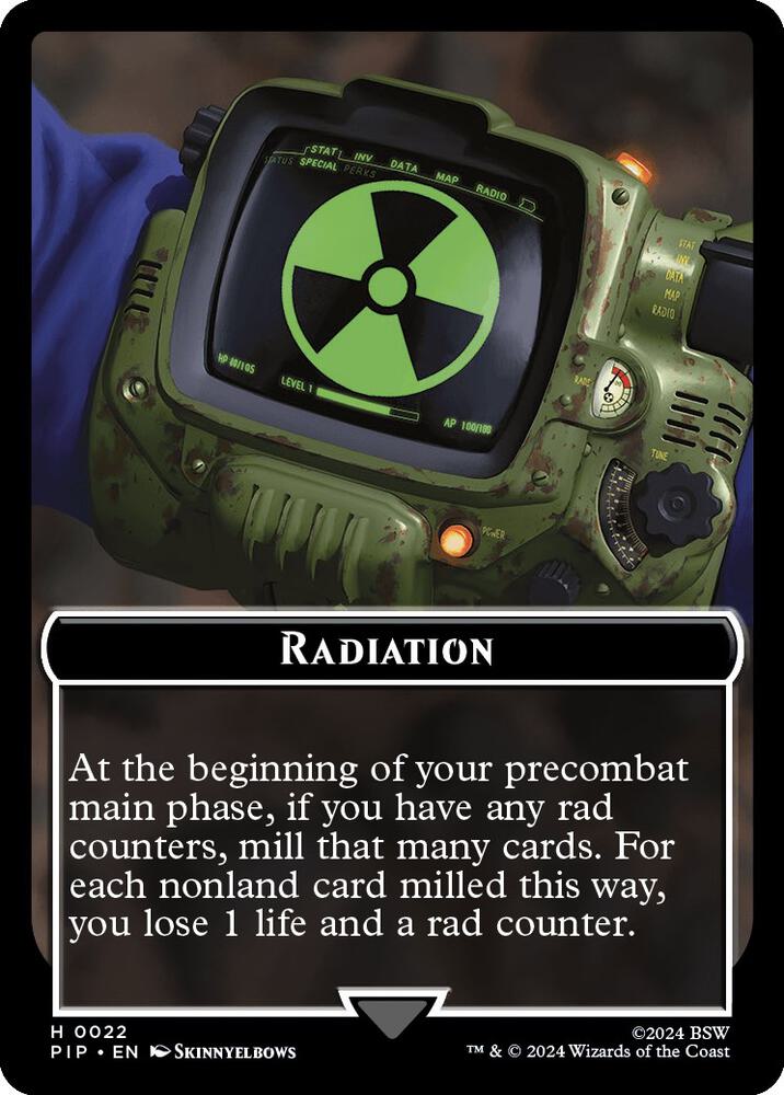 Radiation // Treasure (0018) Double-Sided Token (22 // 18) [Fallout]