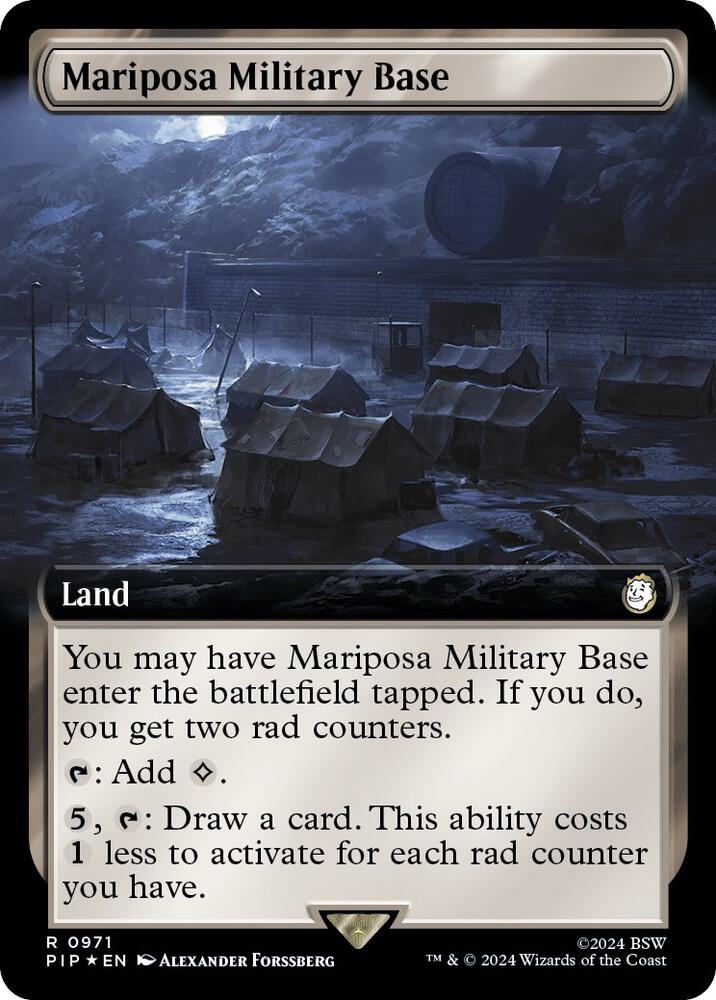 Mariposa Military Base (Extended Art) (Surge Foil) (971) [Fallout]