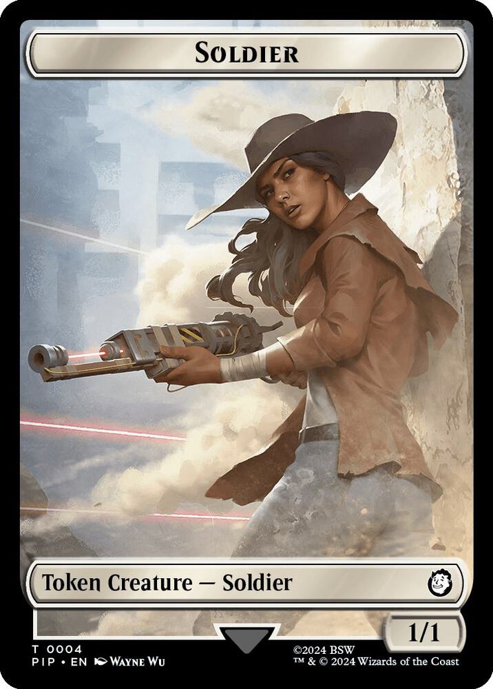 Soldier (0004) // Human Soldier Double-Sided Token (4 // 3) [Fallout]