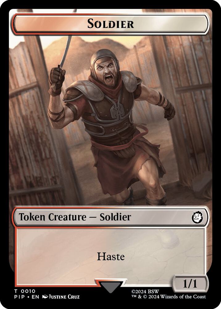 Soldier (0010) // Food (0012) Double-Sided Token (10 // 12) [Fallout]