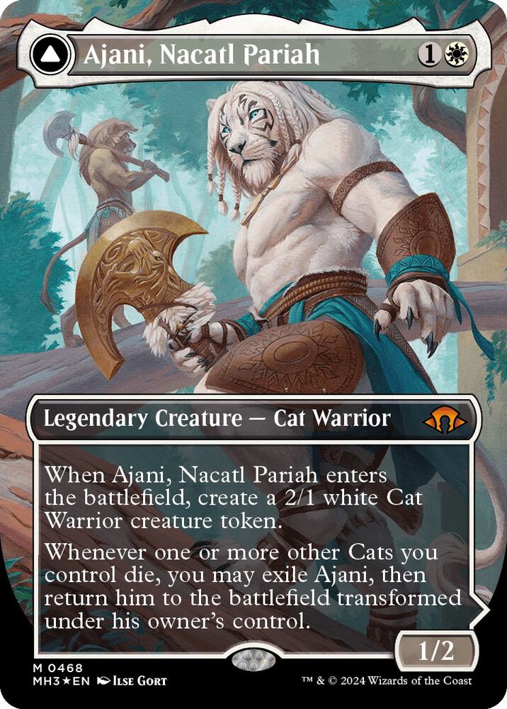 Ajani, Nacatl Pariah (Borderless) (Textured Foil) (468) [Modern Horizons 3]