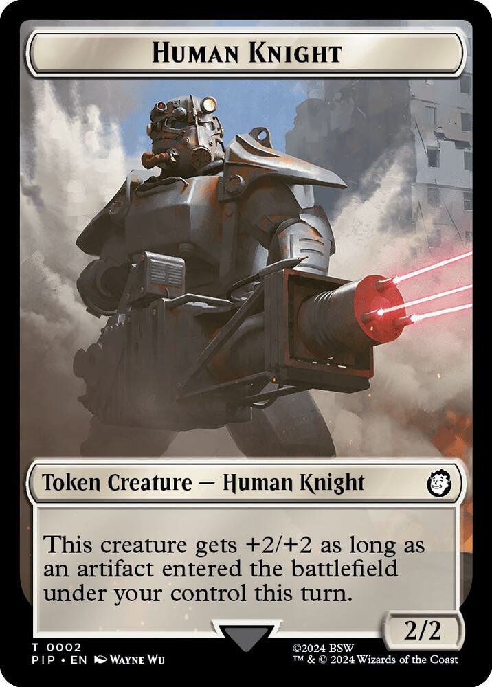 Human Knight // Food (0014) Double-Sided Token (2 // 14) [Fallout]