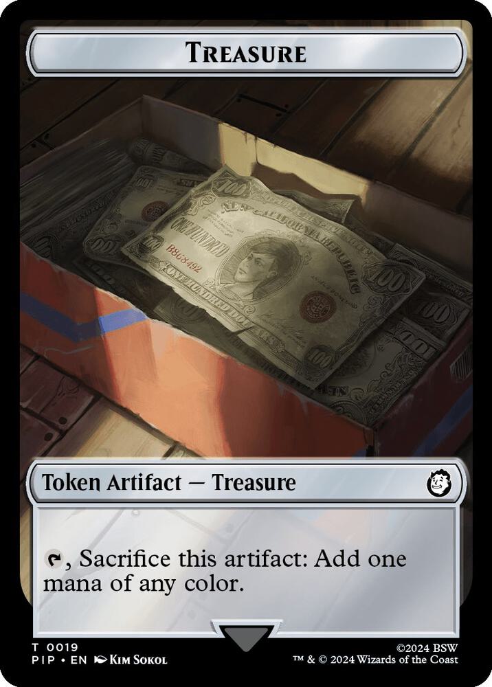 Treasure (0019) // Zombie Mutant Double-Sided Token (19 // 7) [Fallout]