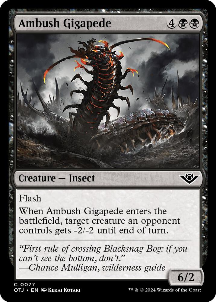 Ambush Gigapede (77) [Outlaws of Thunder Junction]