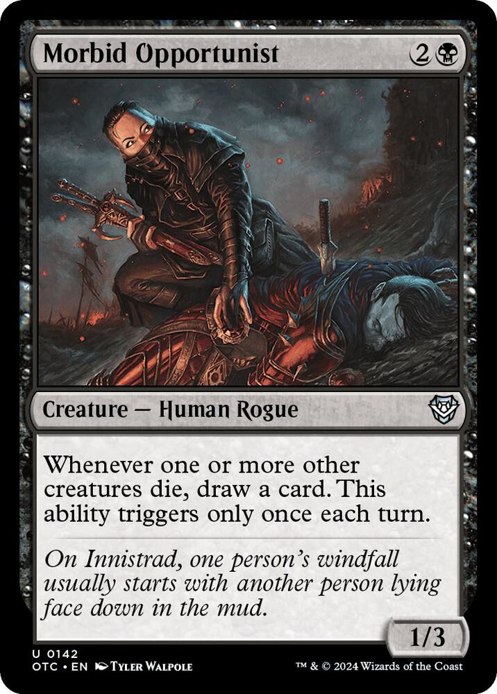 Morbid Opportunist (142) [Outlaws of Thunder Junction Commander]