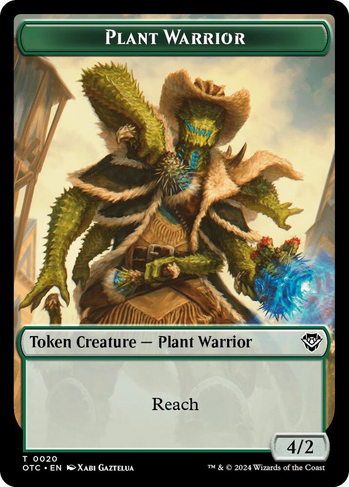 Plant Warrior // Treasure Double-Sided Token (20 // 18) [Outlaws of Thunder Junction Commander]
