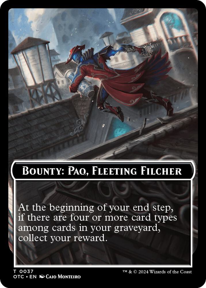 Bounty: Paq, Fleeting Filcher // Bounty Rules Double-Sided Token (37) [Outlaws of Thunder Junction Commander]