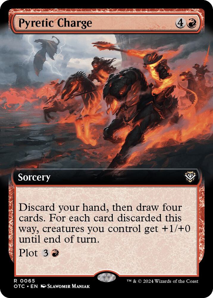 Pyretic Charge (Extended Art) (65) [Outlaws of Thunder Junction Commander]